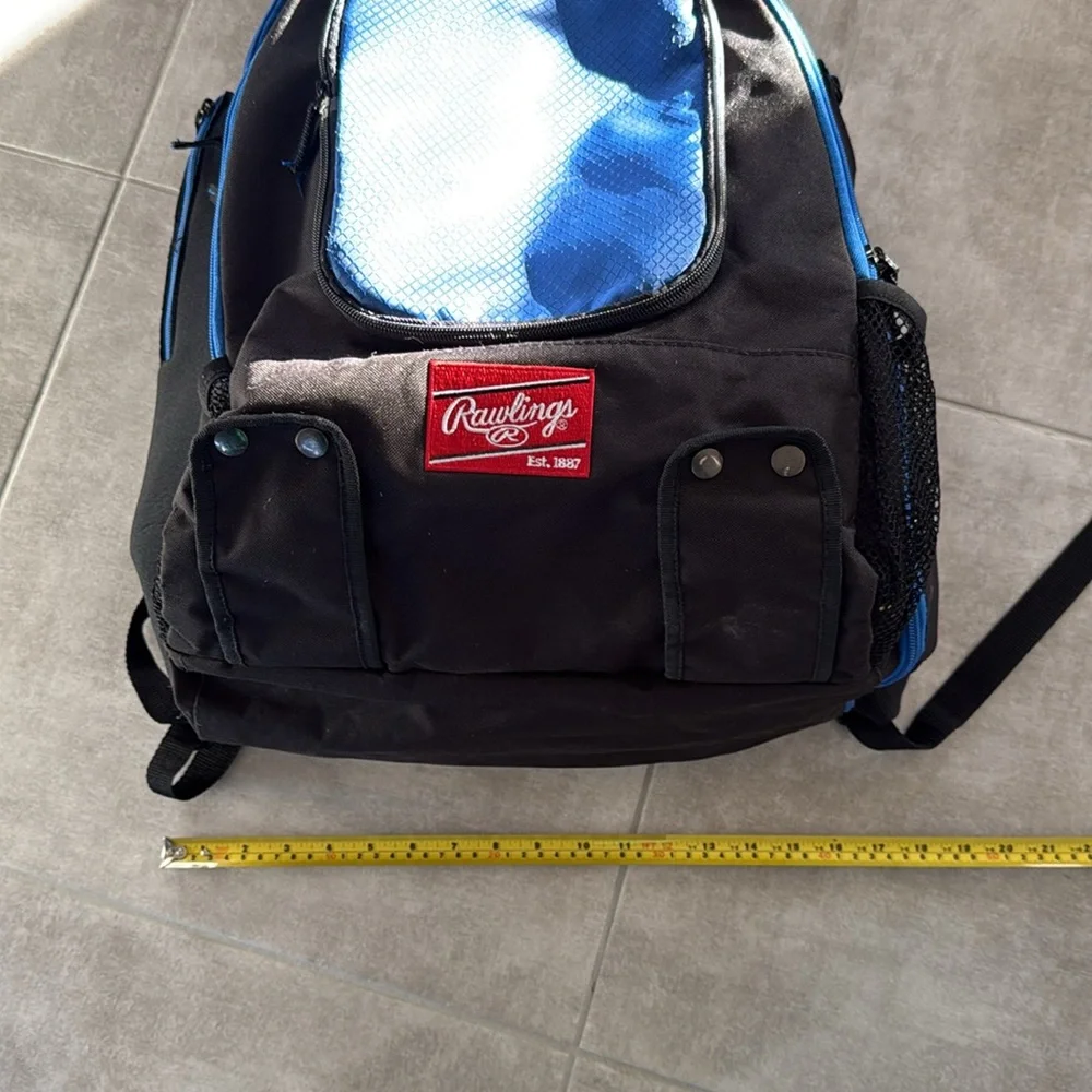 Rawlings Comrade Baseball Softball Backpack Blue/Black 2 Bat Equipment Bag